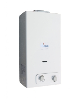 11 liters per minute propane gas water heater with battery ignition. Gas pressure: 30-37 mbar