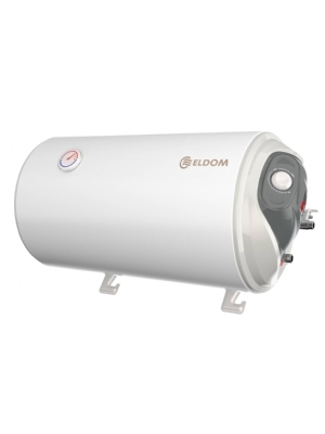 ELDOM Favourite horizontal boiler 50 litres, 2 kW. connections on the right side. Mechanical thermostat energy class C
