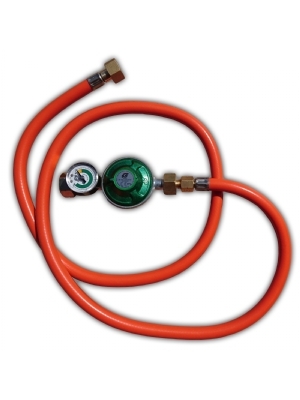 1.5 meter gas hose with 1/2 inch connection and 30 mbar pressure regulator