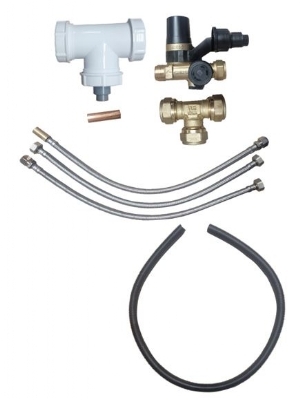 Handy set to connect your water heater Very complete.