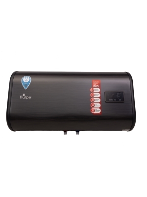 High-quality, anthracite black, flat 68 liter boiler with Wi-Fi and SMART function for horizontal installation on the wall